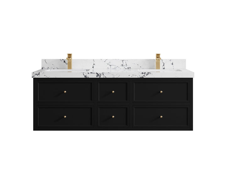 Roswell Floating 60 in. W x 22 in. D Double Sink Bathroom Vanity - photo 41