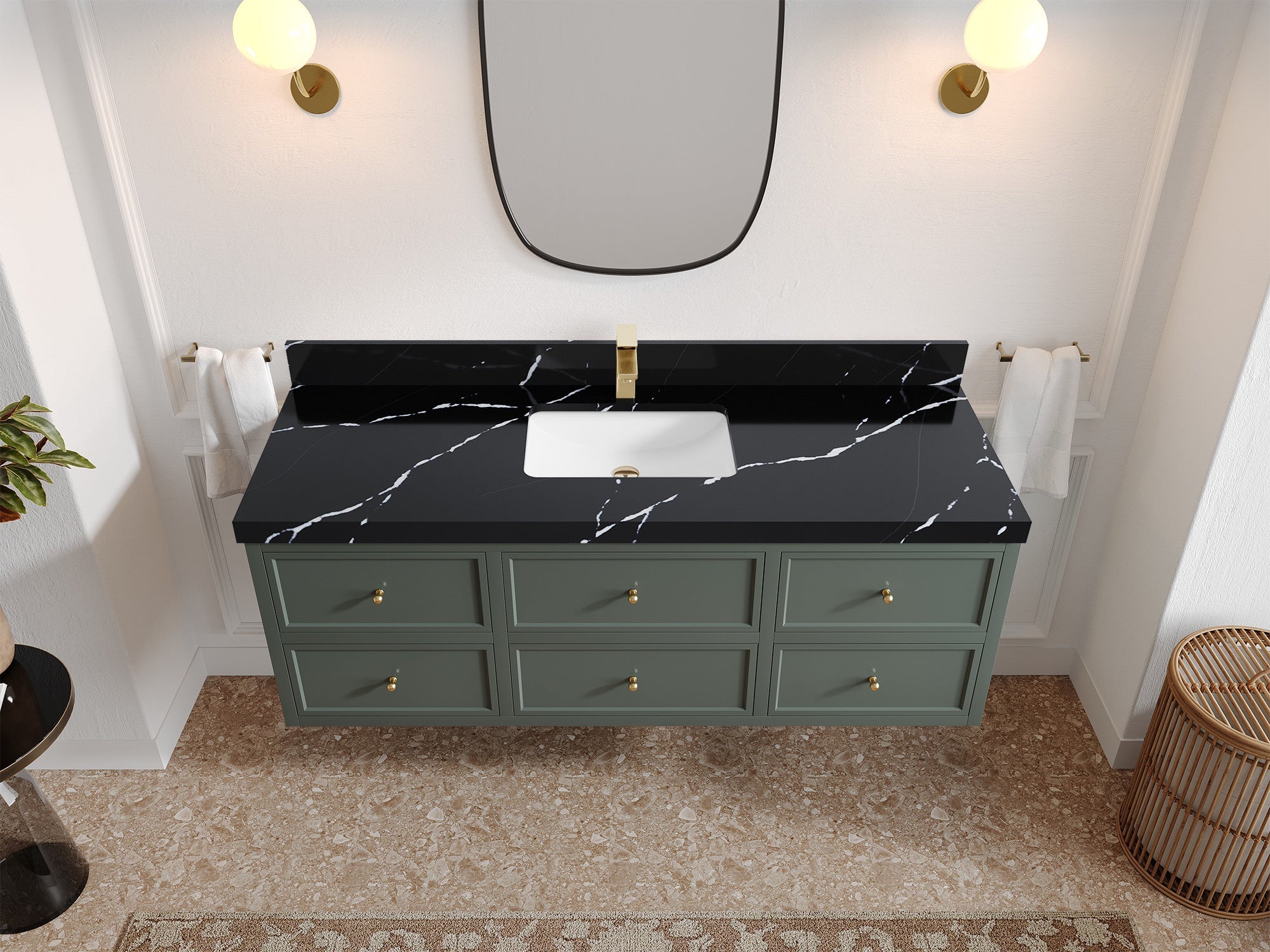 Roswell Floating 60 in. W x 22 in. D Single Sink Bathroom Vanity - Willow Bath and Vanity