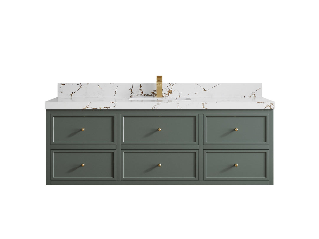 Roswell Floating 60 in. W x 22 in. D Single Sink Bathroom Vanity - Willow Bath and Vanity