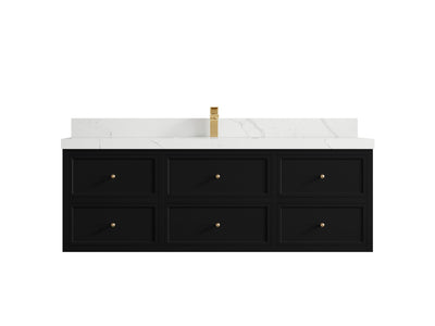 Roswell Floating 60 in. W x 22 in. D Single Sink Bathroom Vanity - Willow Bath and Vanity