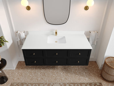 Roswell Floating 60 in. W x 22 in. D Single Sink Bathroom Vanity - Willow Bath and Vanity