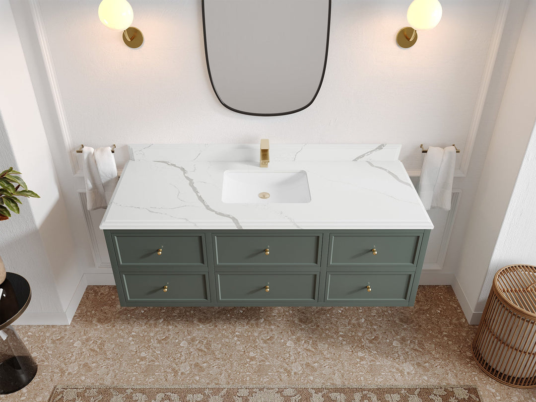 Roswell Floating 60 in. W x 22 in. D Single Sink Bathroom Vanity - Willow Bath and Vanity