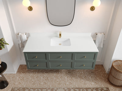 Roswell Floating 60 in. W x 22 in. D Single Sink Bathroom Vanity - Willow Bath and Vanity