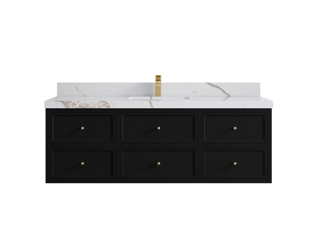 Roswell Floating 60 in. W x 22 in. D Single Sink Bathroom Vanity - Willow Bath and Vanity