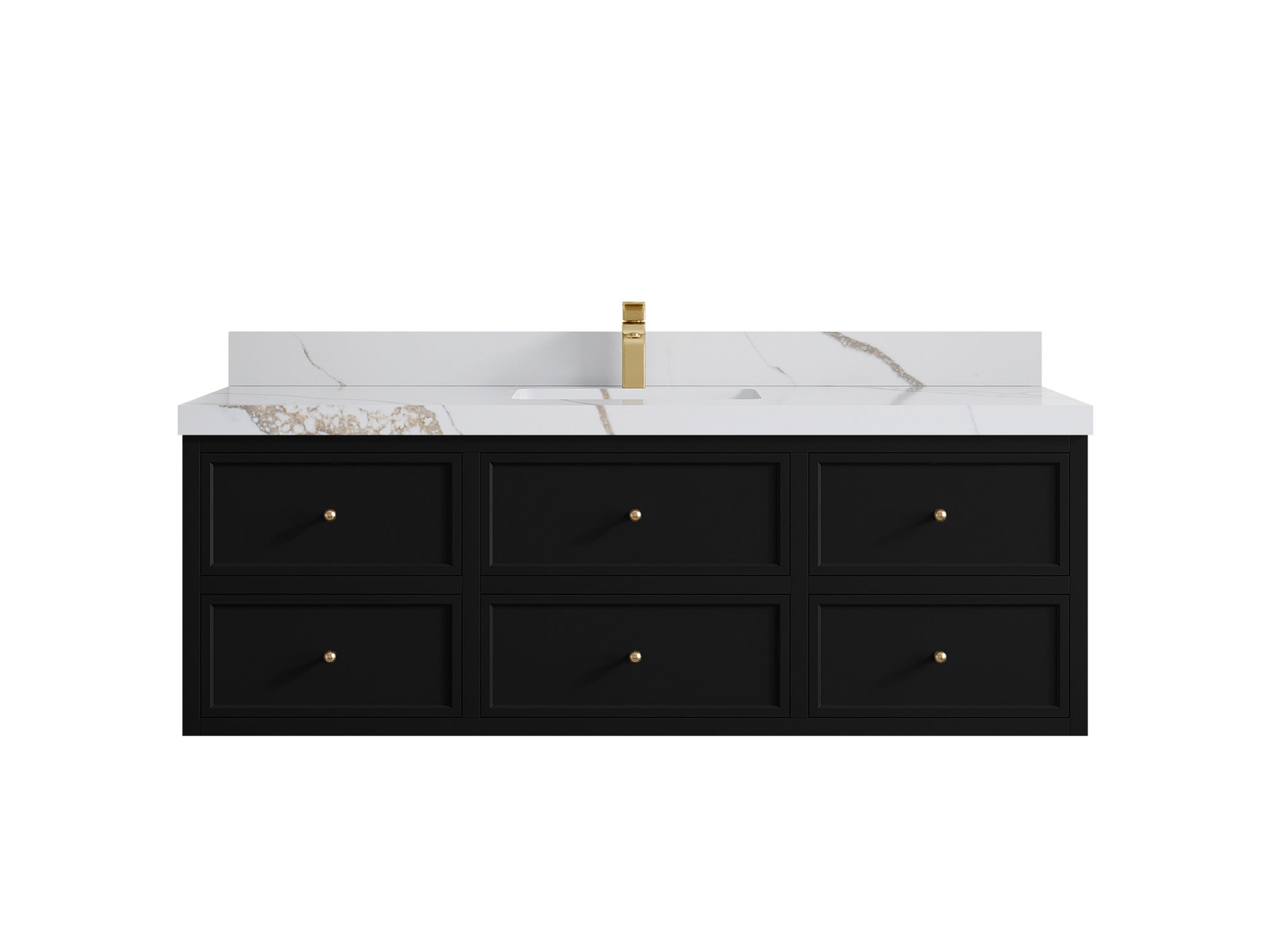 Roswell Floating 60 in. W x 22 in. D Single Sink Bathroom Vanity - Willow Bath and Vanity