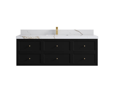 Roswell Floating 60 in. W x 22 in. D Single Sink Bathroom Vanity - Willow Bath and Vanity