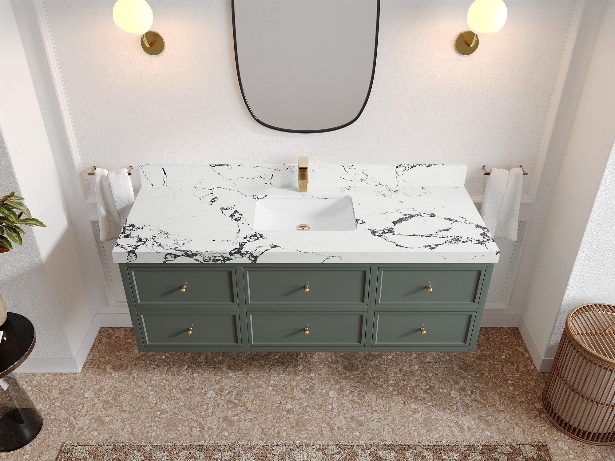 Roswell Floating 60 in. W x 22 in. D Single Sink Bathroom Vanity - Willow Bath and Vanity
