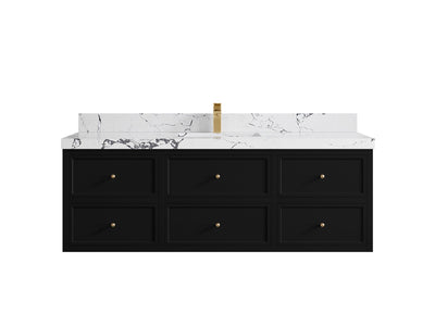 Roswell Floating 60 in. W x 22 in. D Single Sink Bathroom Vanity - Willow Bath and Vanity