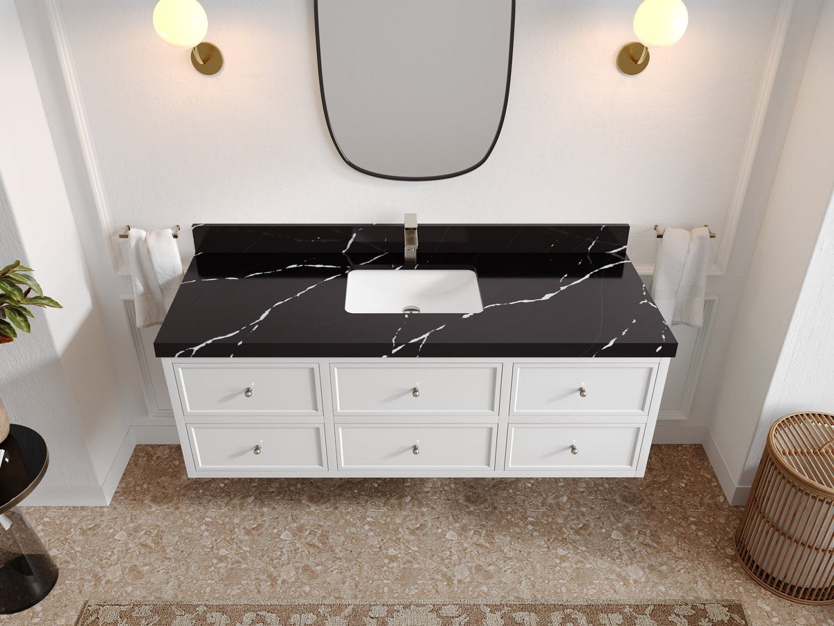 Roswell Floating 60 in. W x 22 in. D Single Sink Bathroom Vanity - Willow Bath and Vanity