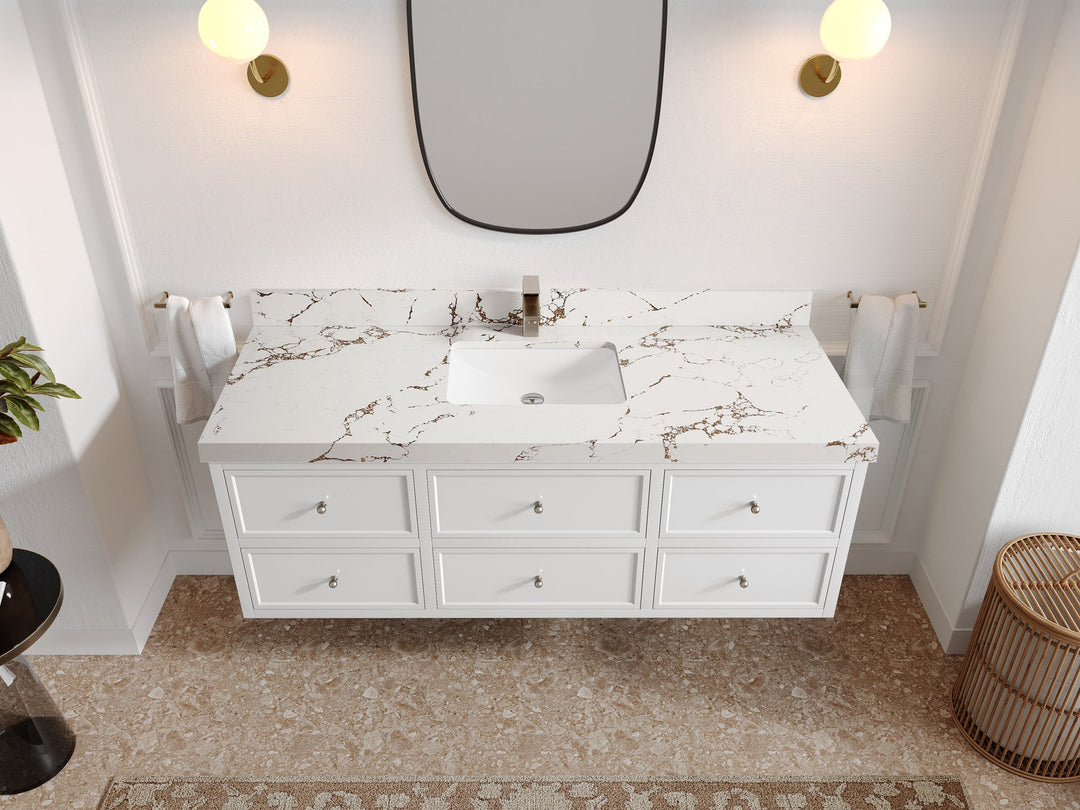 Roswell Floating 60 in. W x 22 in. D Single Sink Bathroom Vanity - Willow Bath and Vanity