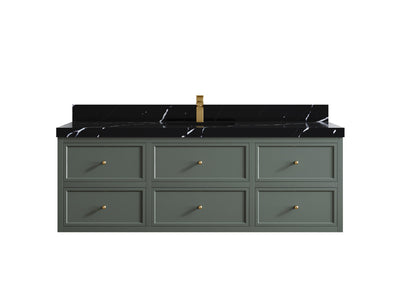 Roswell Floating 60 in. W x 22 in. D Single Sink Bathroom Vanity - Willow Bath and Vanity