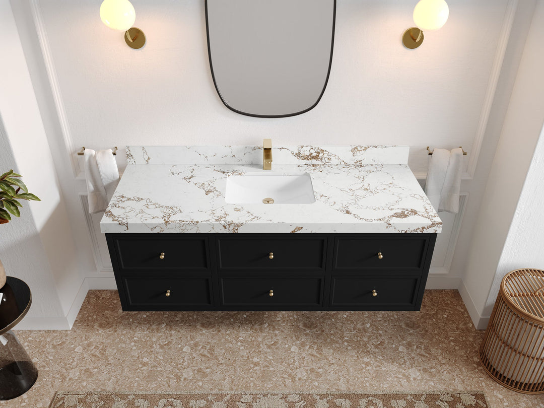 Roswell Floating 60 in. W x 22 in. D Single Sink Bathroom Vanity - Willow Bath and Vanity