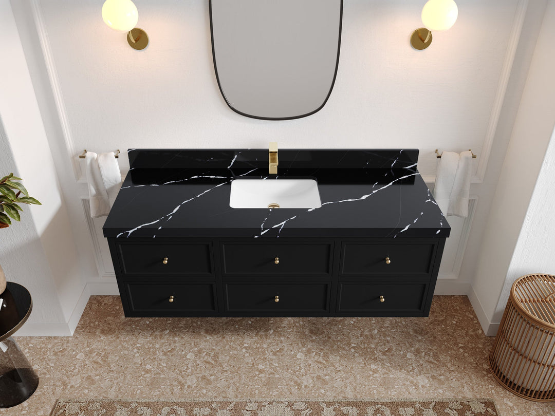 Roswell Floating 60 in. W x 22 in. D Single Sink Bathroom Vanity - Willow Bath and Vanity