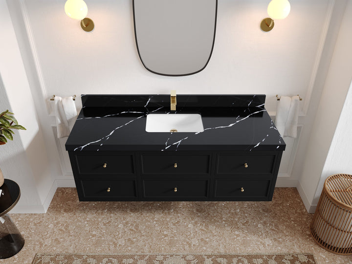 Roswell Floating 60 in. W x 22 in. D Single Sink Bathroom Vanity - photo 8