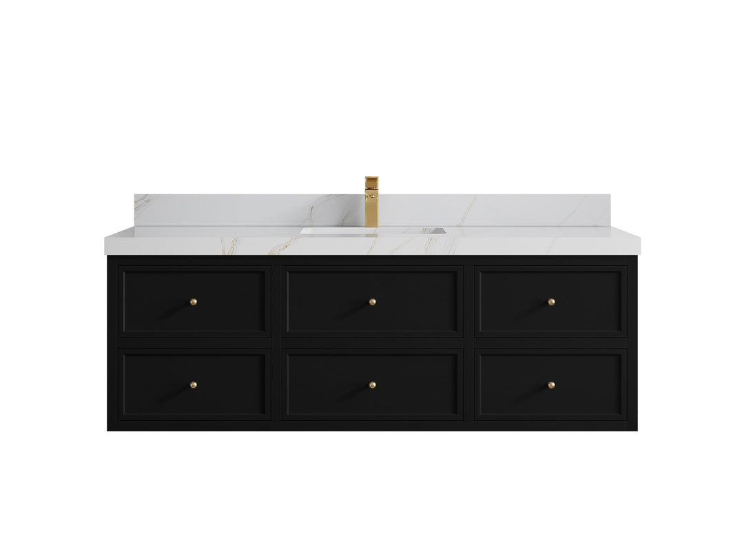 Roswell Floating 60 in. W x 22 in. D Single Sink Bathroom Vanity - Willow Bath and Vanity