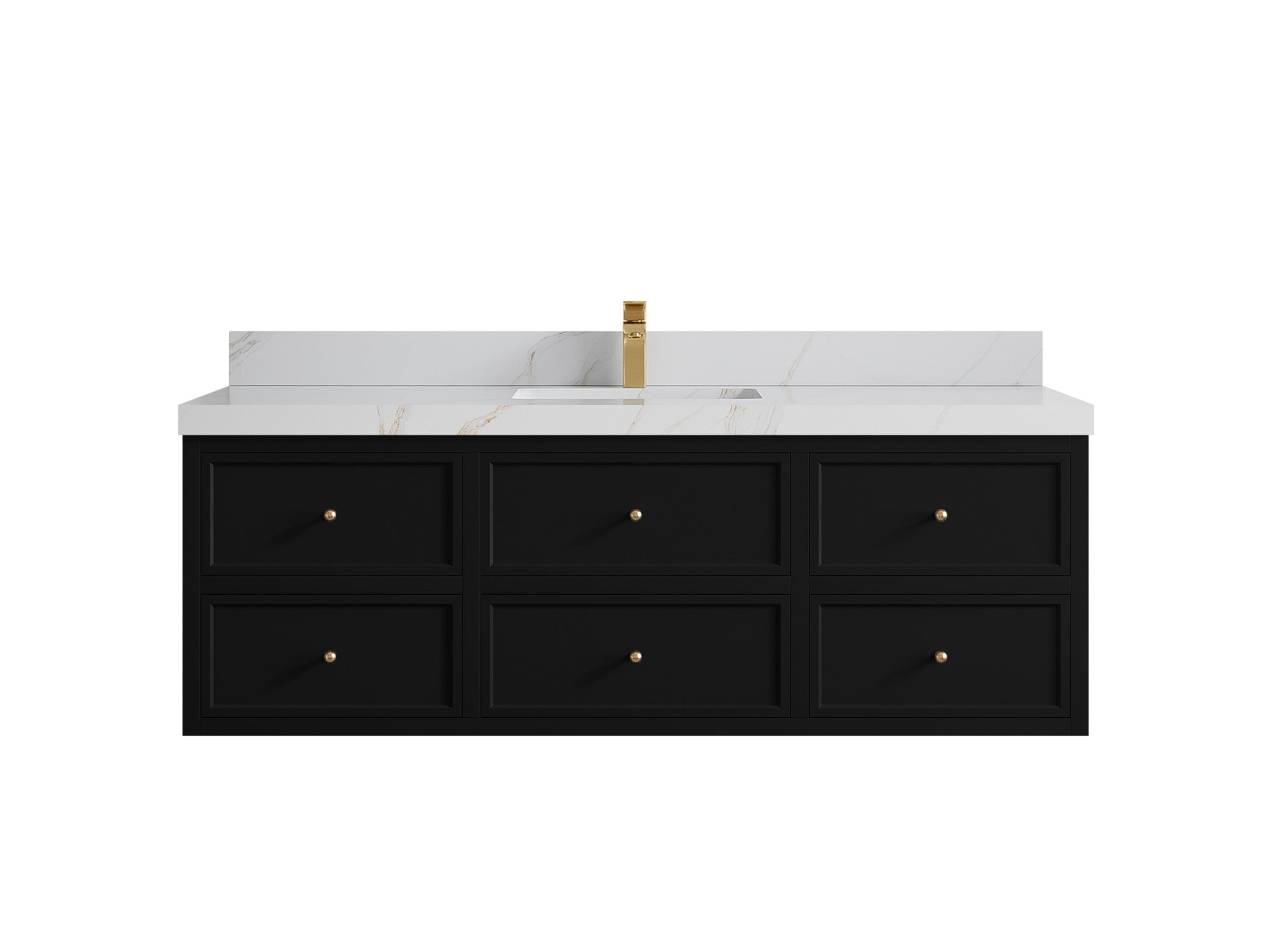 Roswell Floating 60 in. W x 22 in. D Single Sink Bathroom Vanity - Willow Bath and Vanity