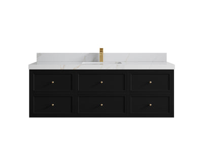 Roswell Floating 60 in. W x 22 in. D Single Sink Bathroom Vanity - Willow Bath and Vanity