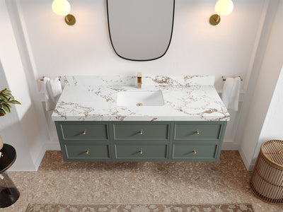 Roswell Floating 60 in. W x 22 in. D Single Sink Bathroom Vanity - Willow Bath and Vanity