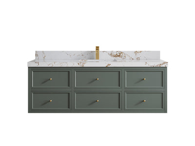 Roswell Floating 60 in. W x 22 in. D Single Sink Bathroom Vanity - Willow Bath and Vanity