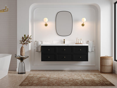 Roswell Floating 60 in. W x 22 in. D Single Sink Bathroom Vanity - Willow Bath and Vanity