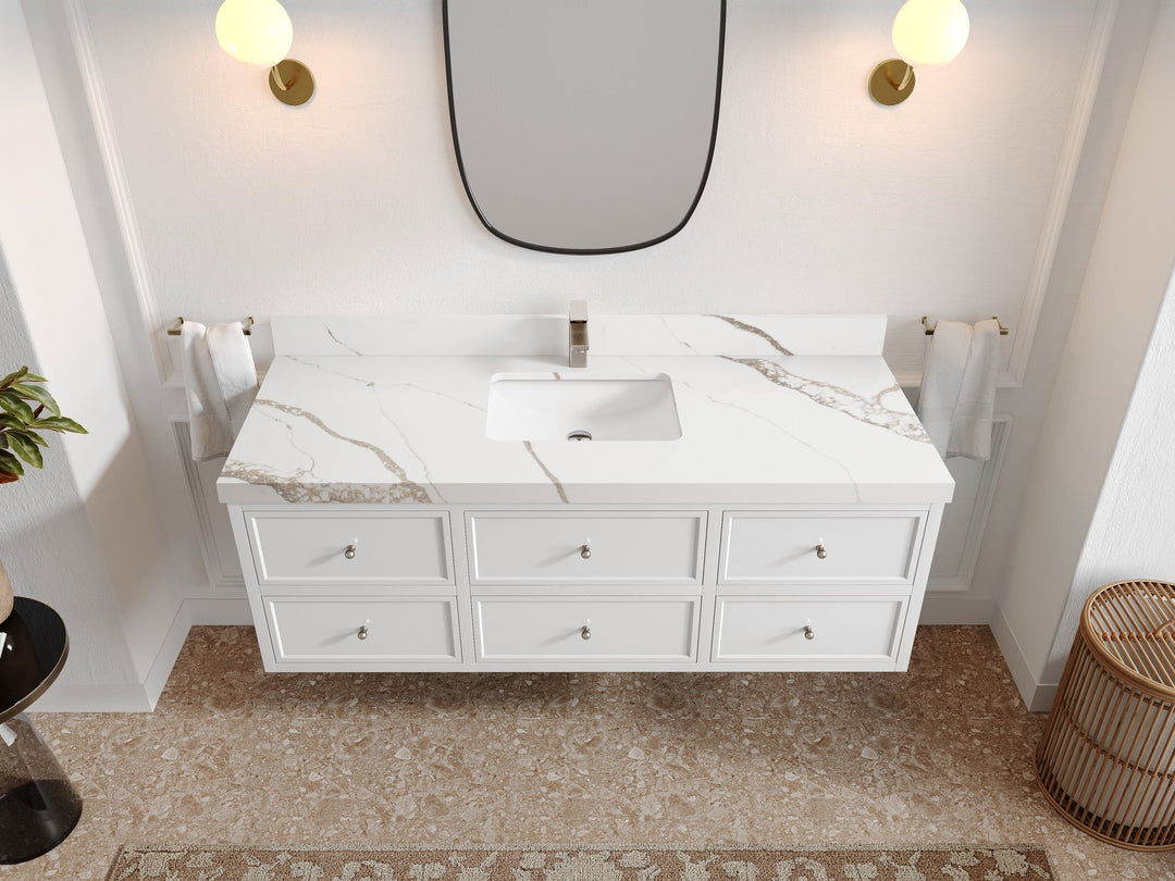 Roswell Floating 60 in. W x 22 in. D Single Sink Bathroom Vanity - Willow Bath and Vanity