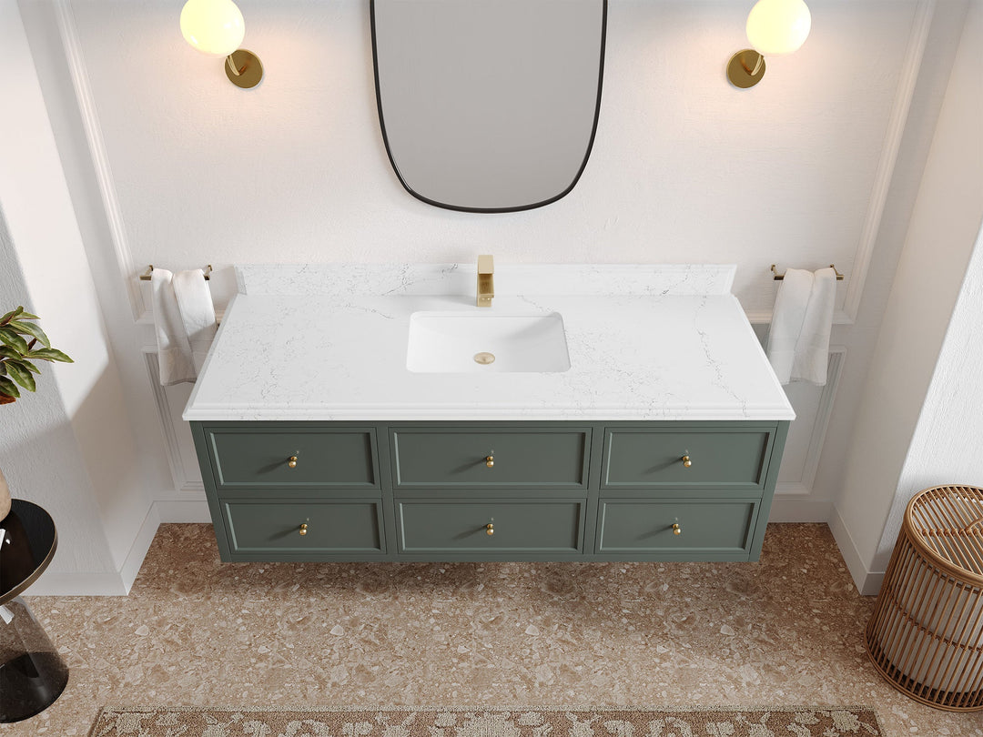 Roswell Floating 60 in. W x 22 in. D Single Sink Bathroom Vanity - Willow Bath and Vanity