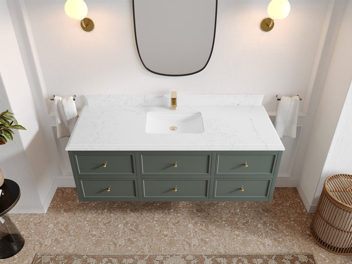 Roswell Floating 60 in. W x 22 in. D Single Sink Bathroom Vanity - photo 24