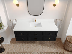 Roswell Floating 60 in. W x 22 in. D Single Sink Bathroom Vanity - photo 44