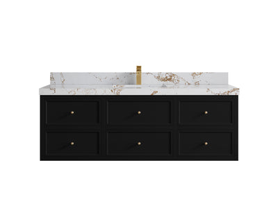 Roswell Floating 60 in. W x 22 in. D Single Sink Bathroom Vanity - Willow Bath and Vanity