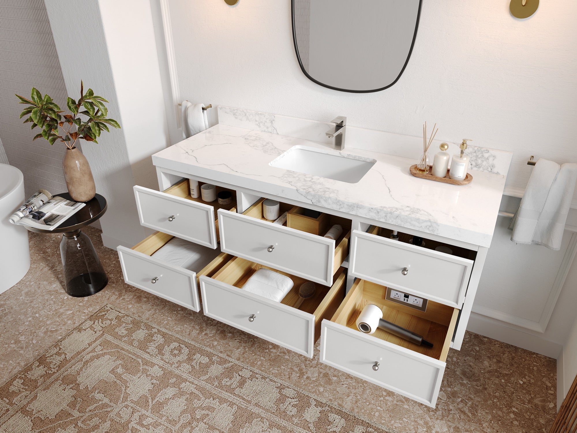 Roswell Floating 60 in. W x 22 in. D Single Sink Bathroom Vanity - Willow Bath and Vanity
