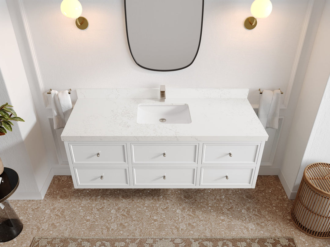 Roswell Floating 60 in. W x 22 in. D Single Sink Bathroom Vanity - Willow Bath and Vanity