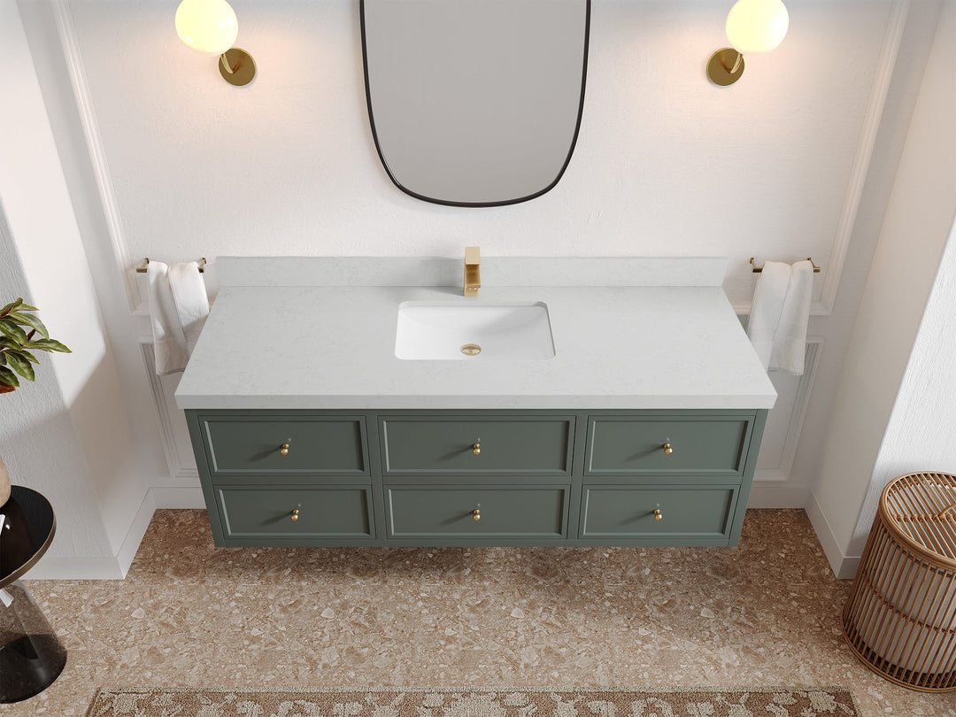 Roswell Floating 60 in. W x 22 in. D Single Sink Bathroom Vanity - Willow Bath and Vanity