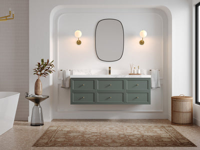 Roswell Floating 60 in. W x 22 in. D Single Sink Bathroom Vanity - Willow Bath and Vanity