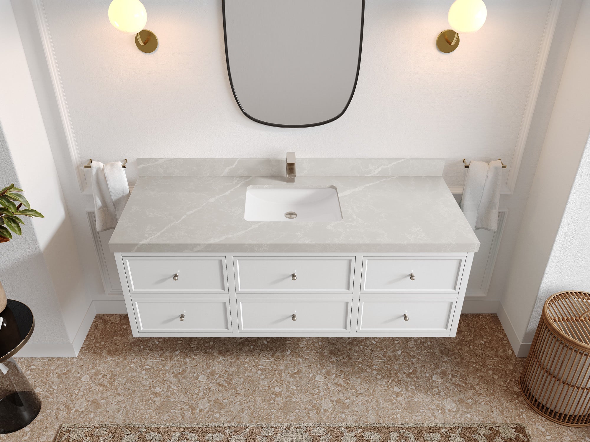 Roswell Floating 60 in. W x 22 in. D Single Sink Bathroom Vanity - Willow Bath and Vanity