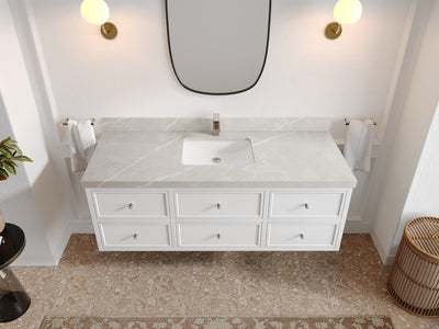 Roswell Floating 60 in. W x 22 in. D Single Sink Bathroom Vanity - Willow Bath and Vanity