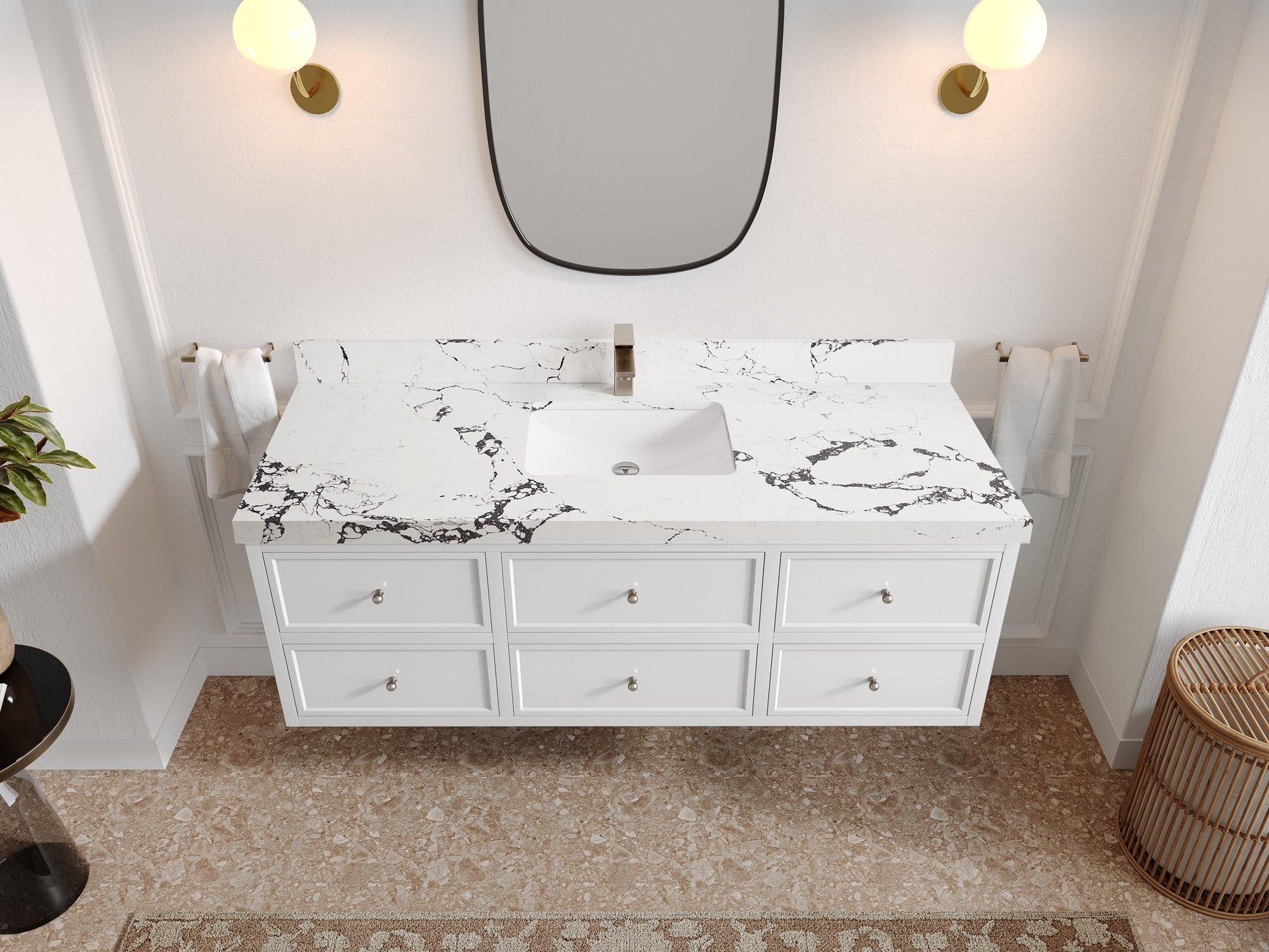 Roswell Floating 60 in. W x 22 in. D Single Sink Bathroom Vanity - Willow Bath and Vanity