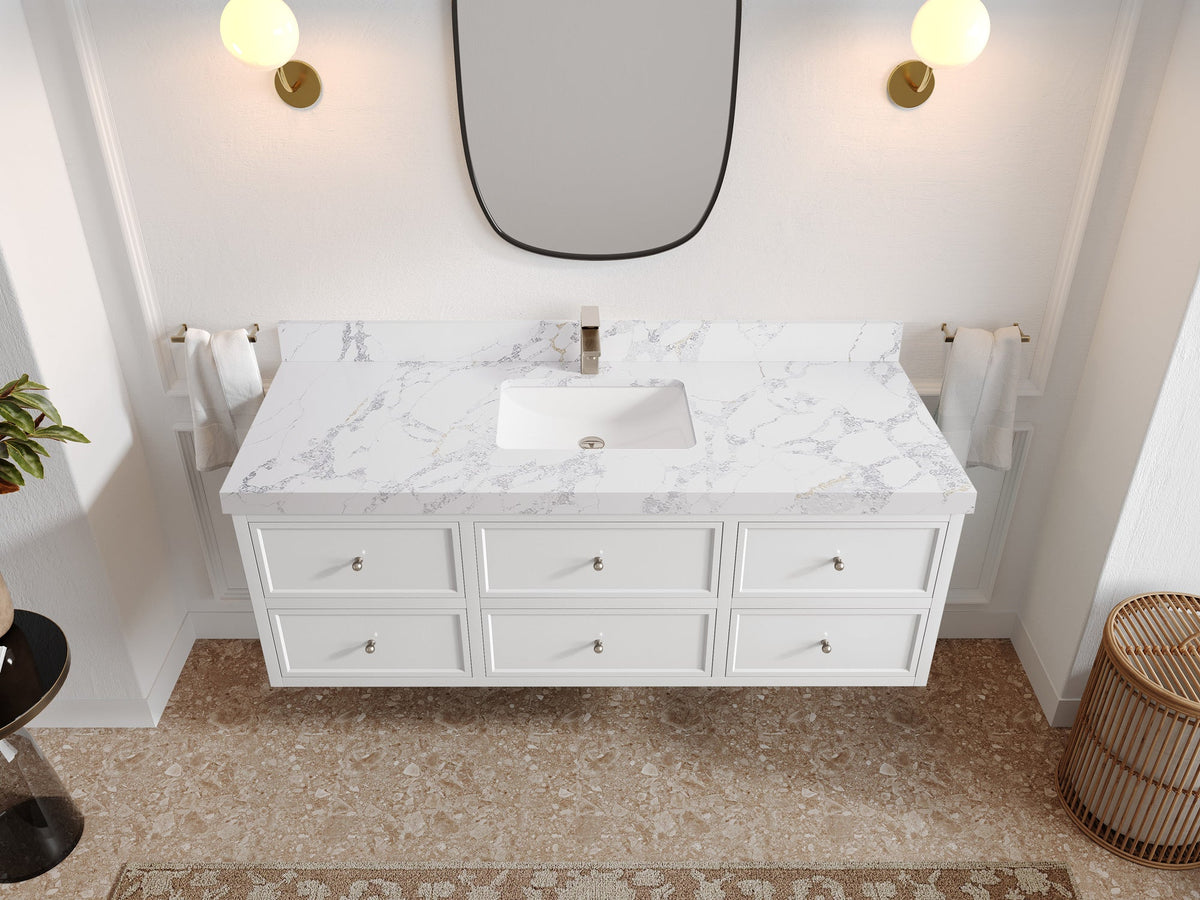 Roswell Floating 60 in. W x 22 in. D Single Sink Bathroom Vanity - Willow Bath and Vanity