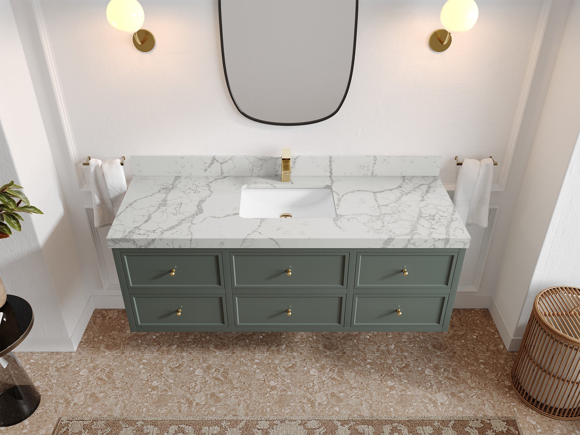 Roswell Floating 60 in. W x 22 in. D Single Sink Bathroom Vanity - Willow Bath and Vanity