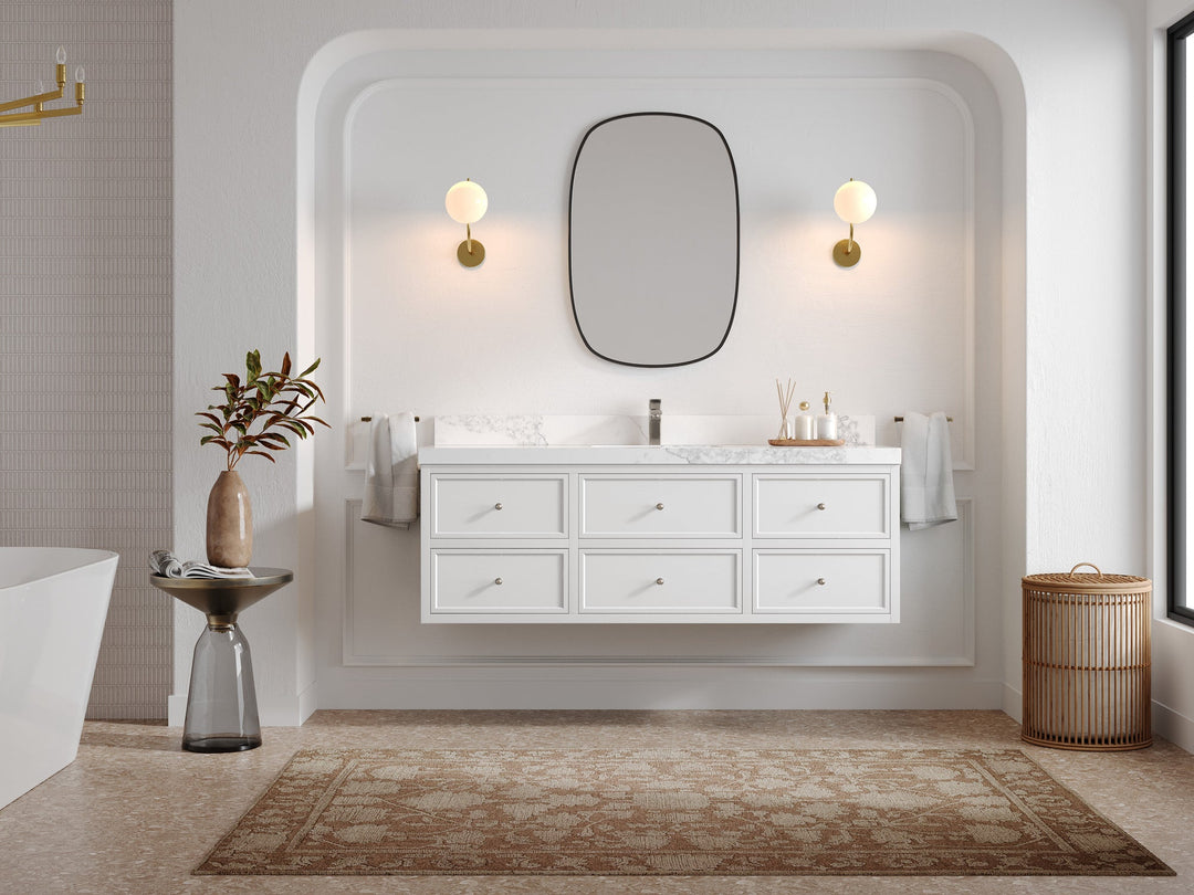 Roswell Floating 60 in. W x 22 in. D Single Sink Bathroom Vanity - Willow Bath and Vanity