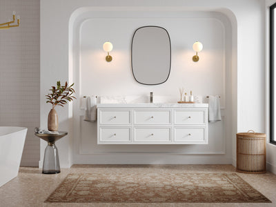 Roswell Floating 60 in. W x 22 in. D Single Sink Bathroom Vanity - Willow Bath and Vanity