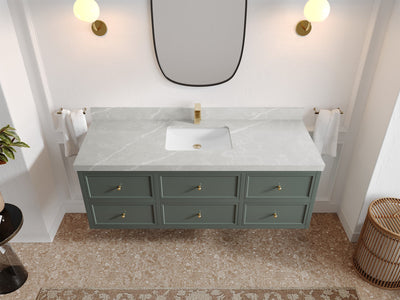 Roswell Floating 60 in. W x 22 in. D Single Sink Bathroom Vanity - Willow Bath and Vanity