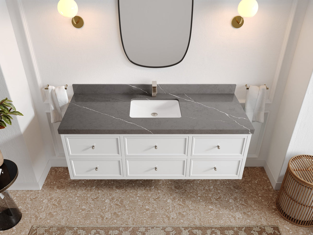 Roswell Floating 60 in. W x 22 in. D Single Sink Bathroom Vanity - Willow Bath and Vanity