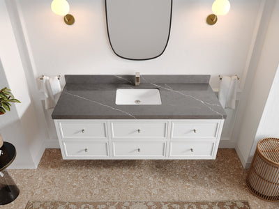 Roswell Floating 60 in. W x 22 in. D Single Sink Bathroom Vanity - Willow Bath and Vanity