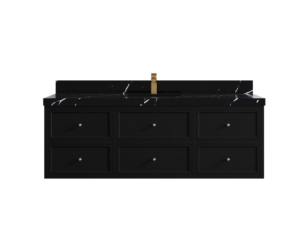 Roswell Floating 60 in. W x 22 in. D Single Sink Bathroom Vanity - Willow Bath and Vanity