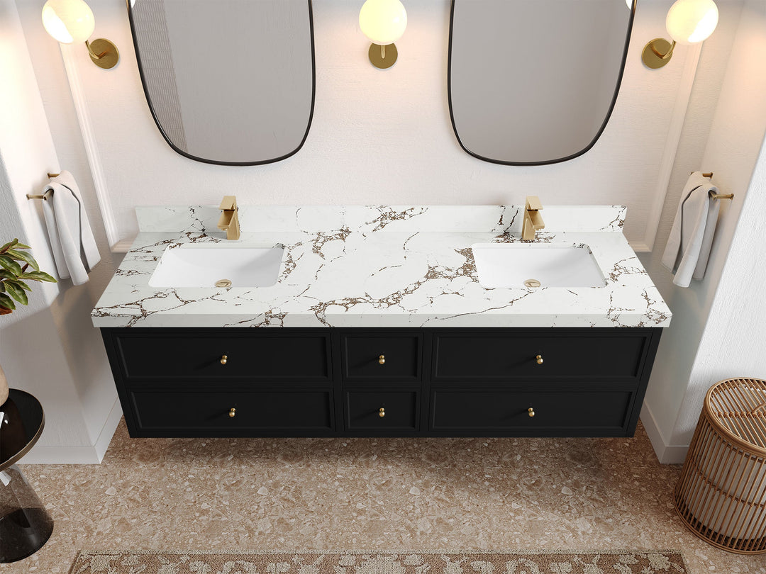Roswell Floating 72 in. W x 22 in. D Double Sink Bathroom Vanity - Willow Bath and Vanity