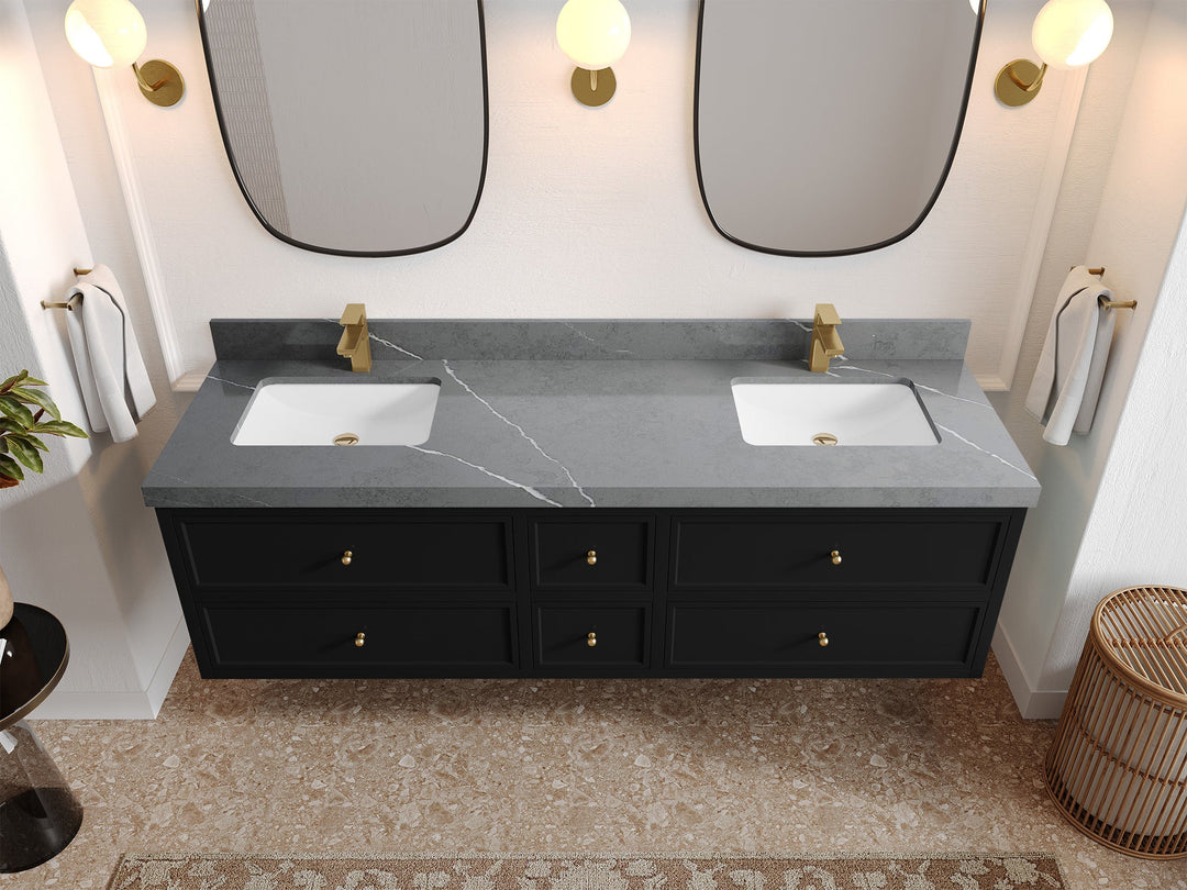 Roswell Floating 72 in. W x 22 in. D Double Sink Bathroom Vanity - Willow Bath and Vanity