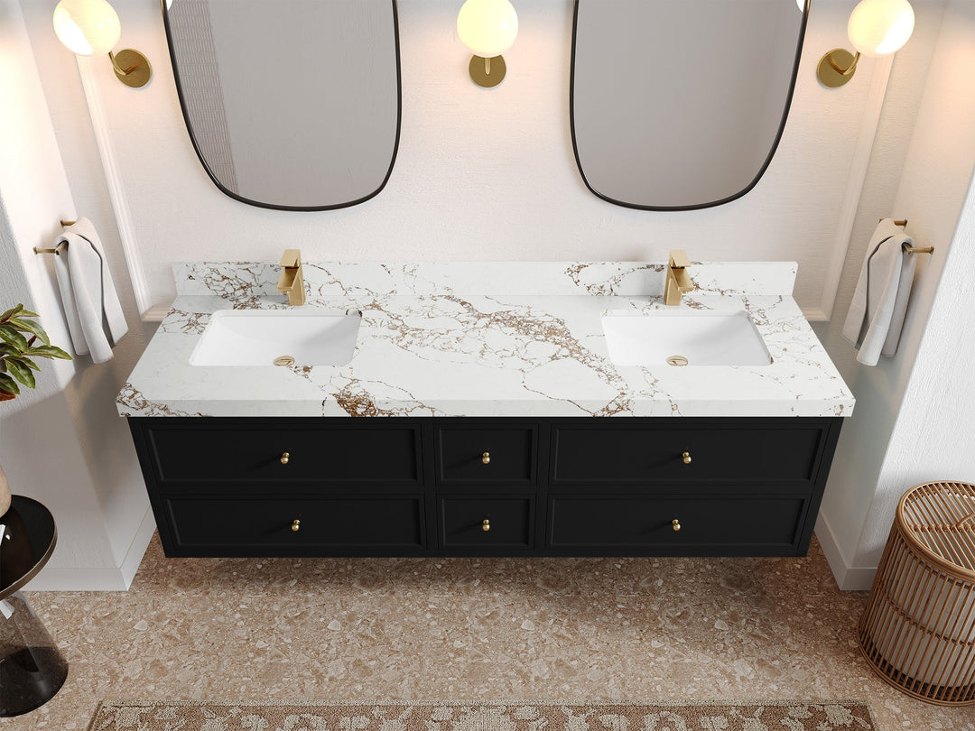 Roswell Floating 72 in. W x 22 in. D Double Sink Bathroom Vanity - Willow Bath and Vanity