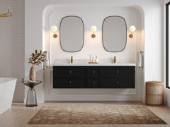 Roswell Floating 72 in. W x 22 in. D Double Sink Bathroom Vanity - photo 4