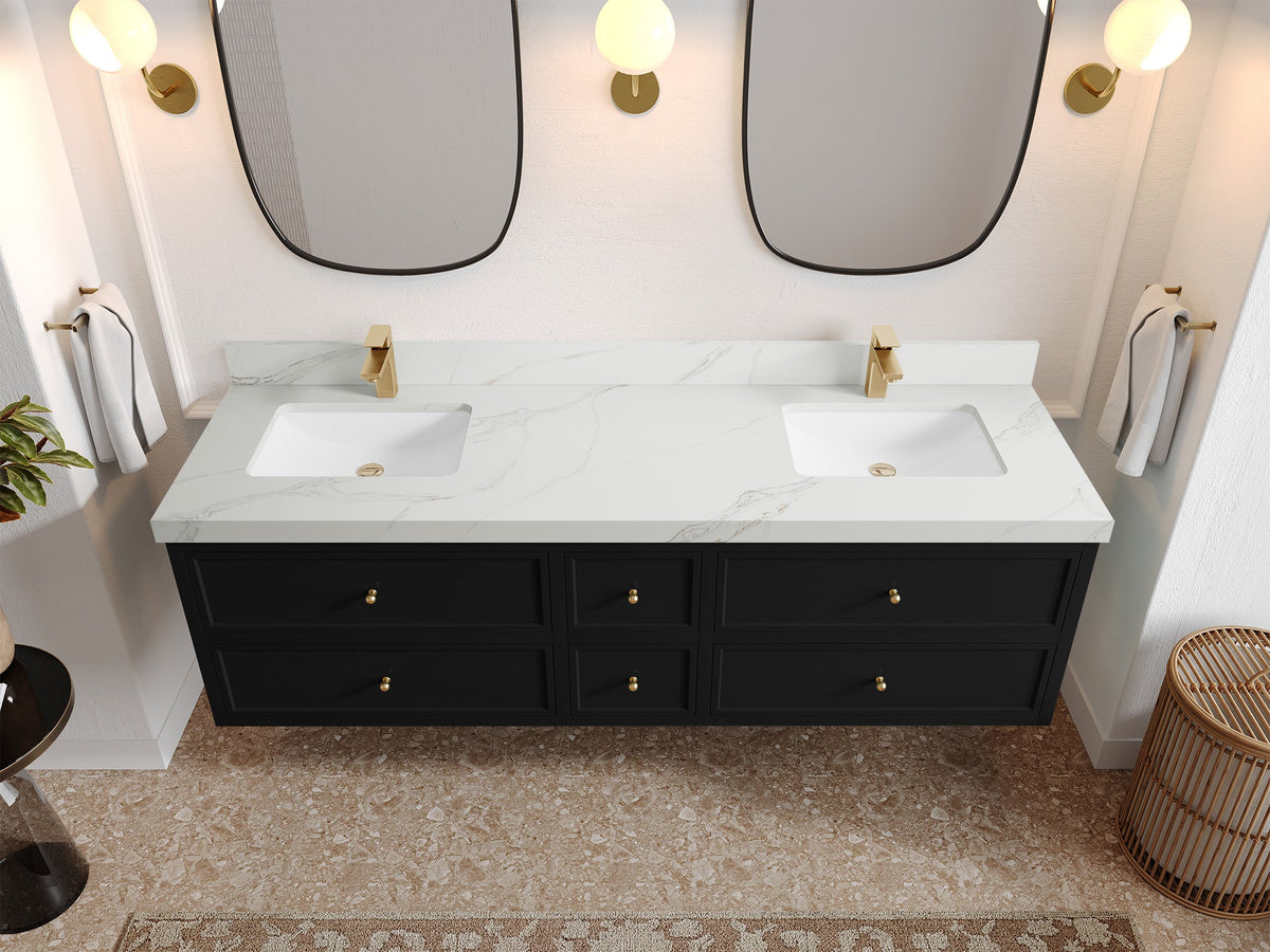 Roswell Floating 72 in. W x 22 in. D Double Sink Bathroom Vanity - Willow Bath and Vanity