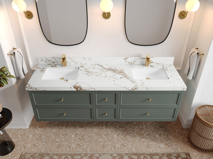 Roswell Floating 72 in. W x 22 in. D Double Sink Bathroom Vanity - photo 36
